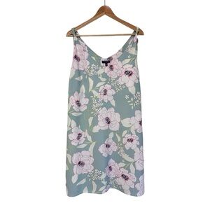 Madison Women’s Extra Large Floral Teal Above Knee Tank Top Dress